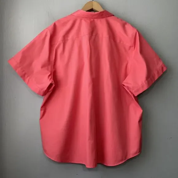 Coldwater Creek Button Up Shirt Plus Size 24W No Iron Coral Preppy Office Career - Picture 4 of 9